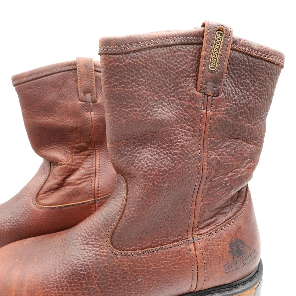 Rocky IronClad 5685 Pull-On Boots Mens 13M Brown Leather Waterproof New